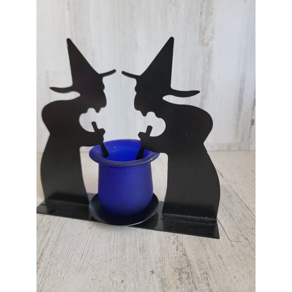 Metal witch brewing candle holder cauldron brewing unique Halloween - Picture 6 of 11